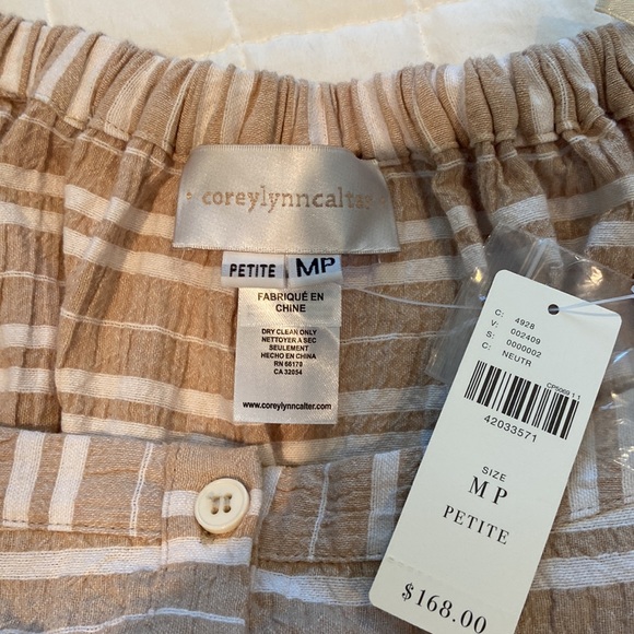 Anthropologie Corey Lynn Calter off shoulder linen blend dress- NEW med petite - Picture 6 of 6